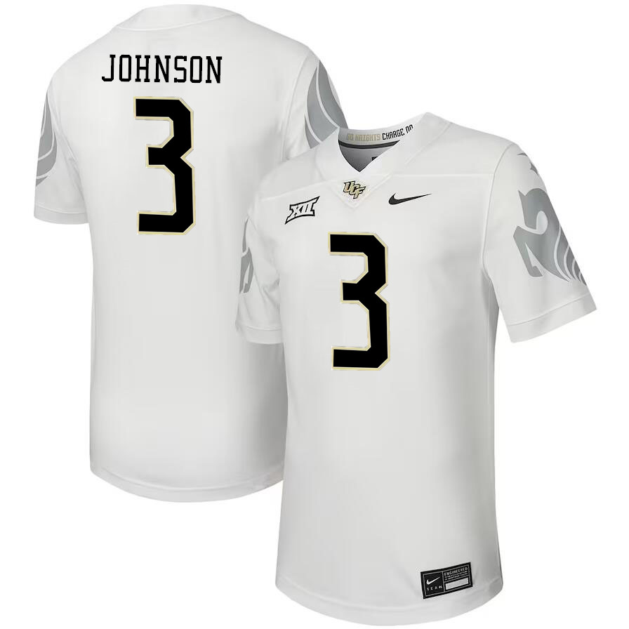 #3 Brandon Johnson UCF Knights Jerseys Football Stitched-White